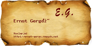 Ernst Gergő névjegykártya