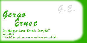 gergo ernst business card